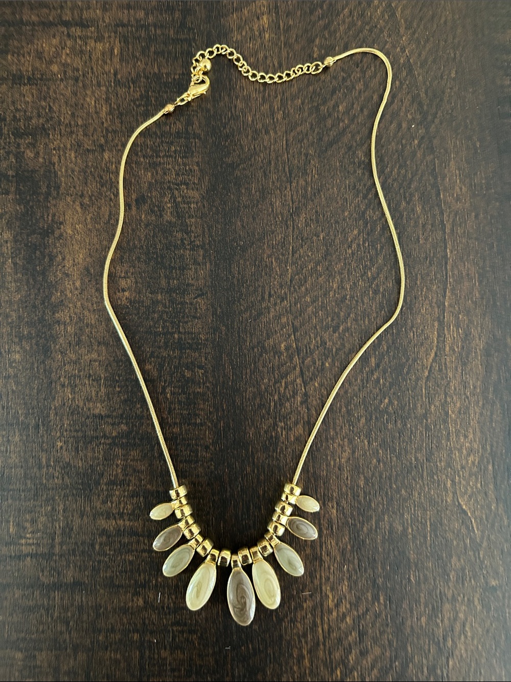 Gold-Tone Drop Pendant Necklace - Elegant Women’s Jewelry - Picture 3 of 3